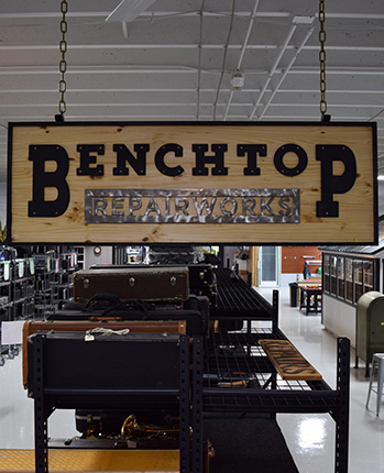 Instrument repair bench at McCourt's Music