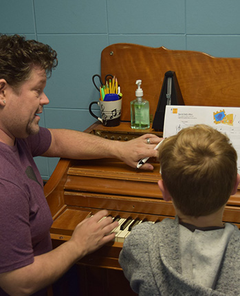 A lesson room at McCourt's Music
